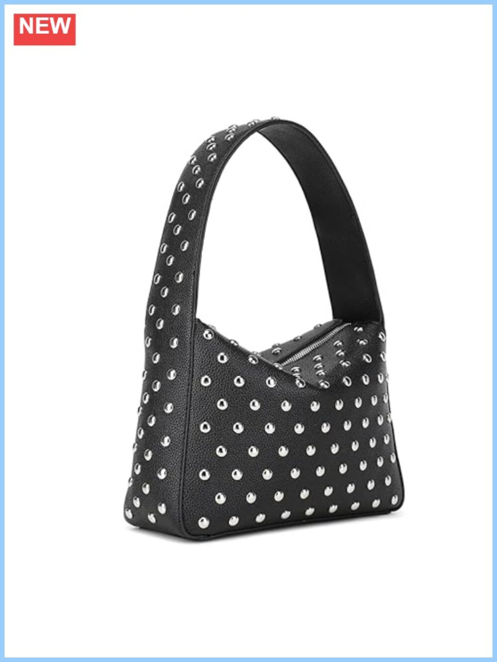 Studded Faux Leather Shoulder Bag Y2K Punk Handbag